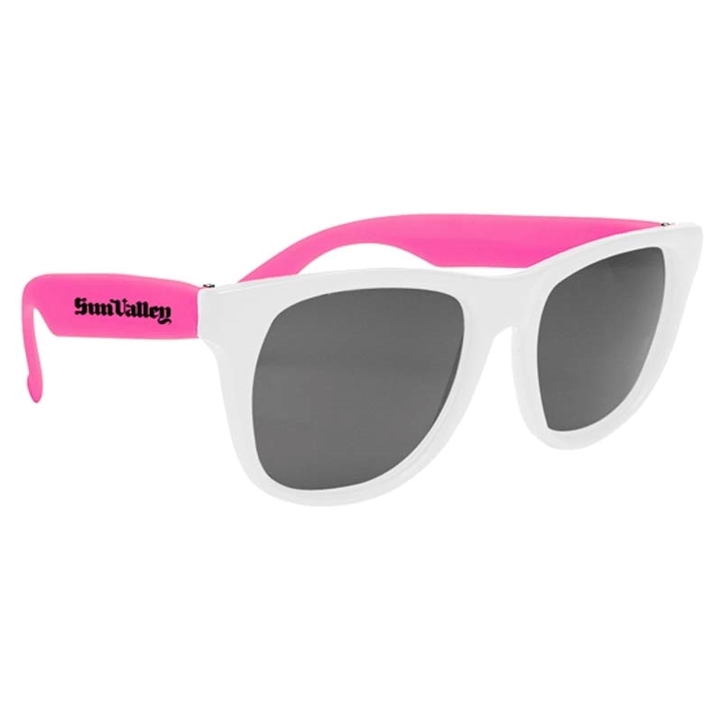 Custom White Frame Plastic Sunglasses