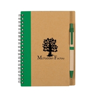 Eco Notebook and pen with logo